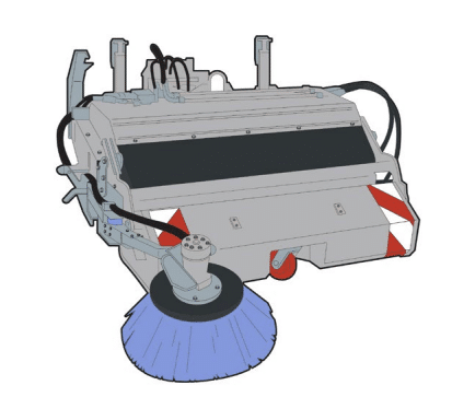 Karcher hydraulic sweeper with pickup attachment for municipal equipment