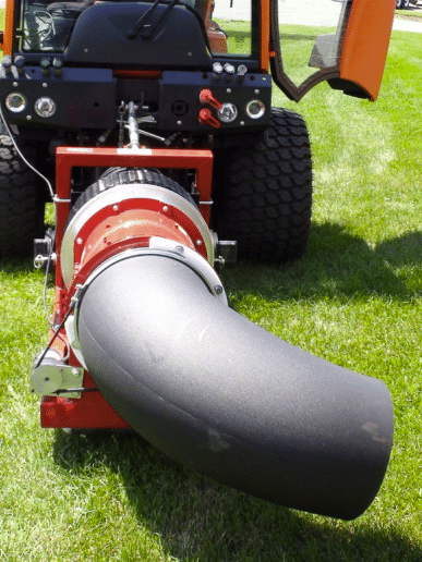 Karcher turbine blower attachment for municipal equipment in use