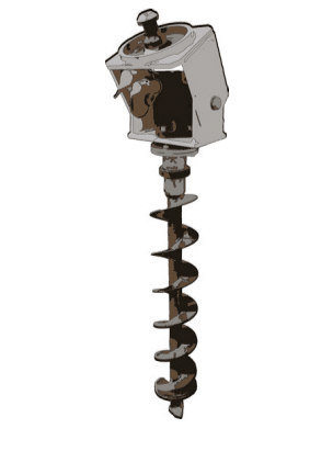 Karcher hydraulic power arm earth auger attachment for municipal equipment